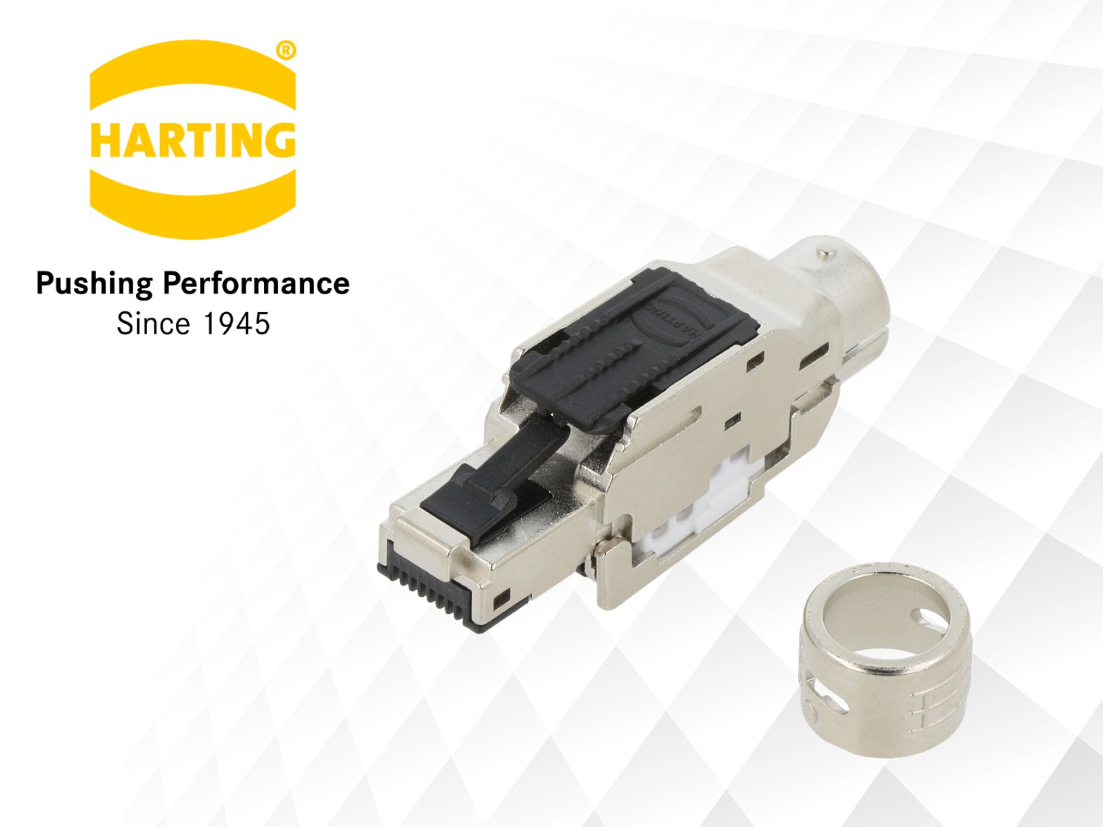 Industrial RJ45 connectors for toolless mounting