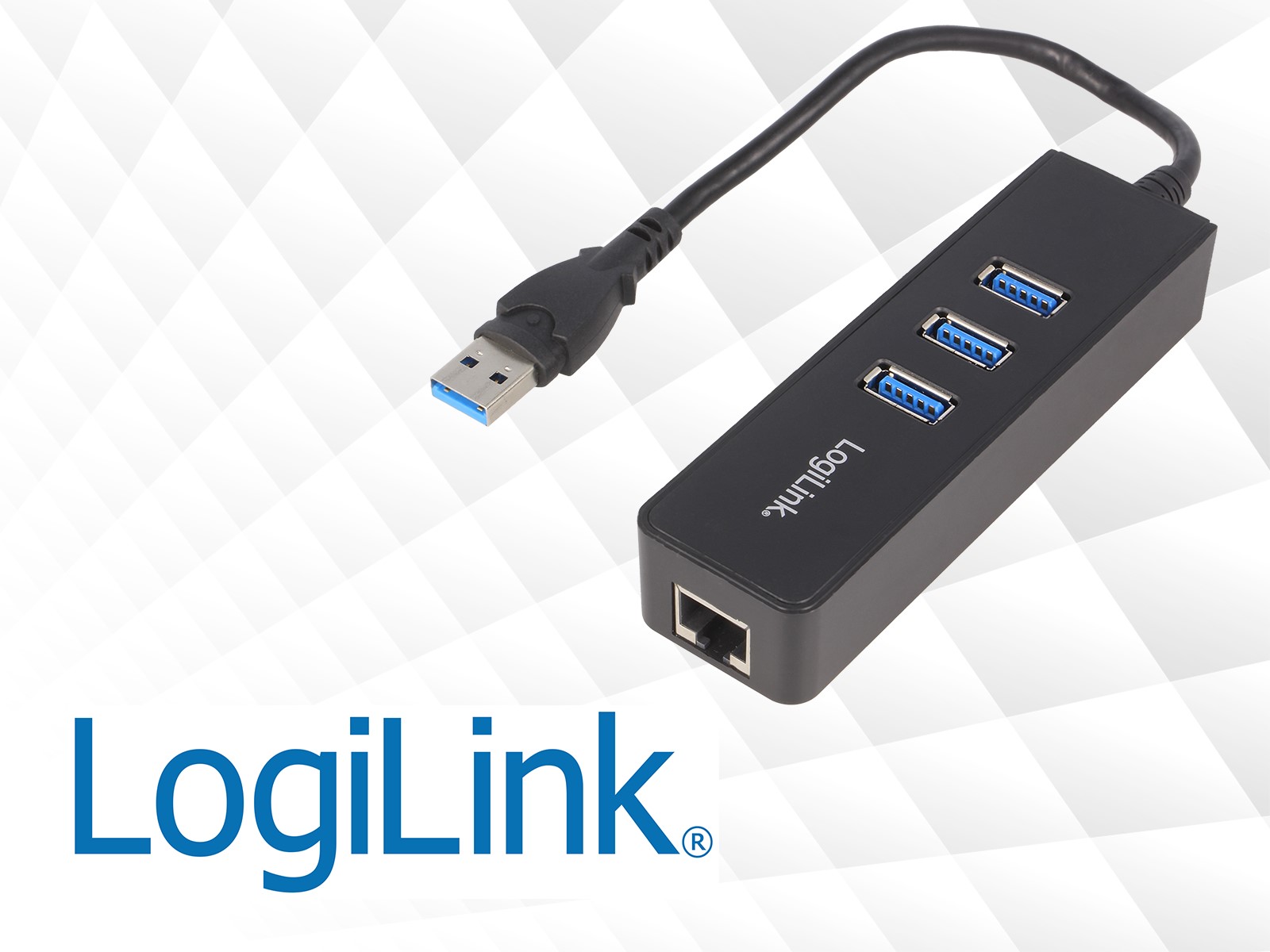 USB to Fast Ethernet adapter with a USB hub by LogiLink