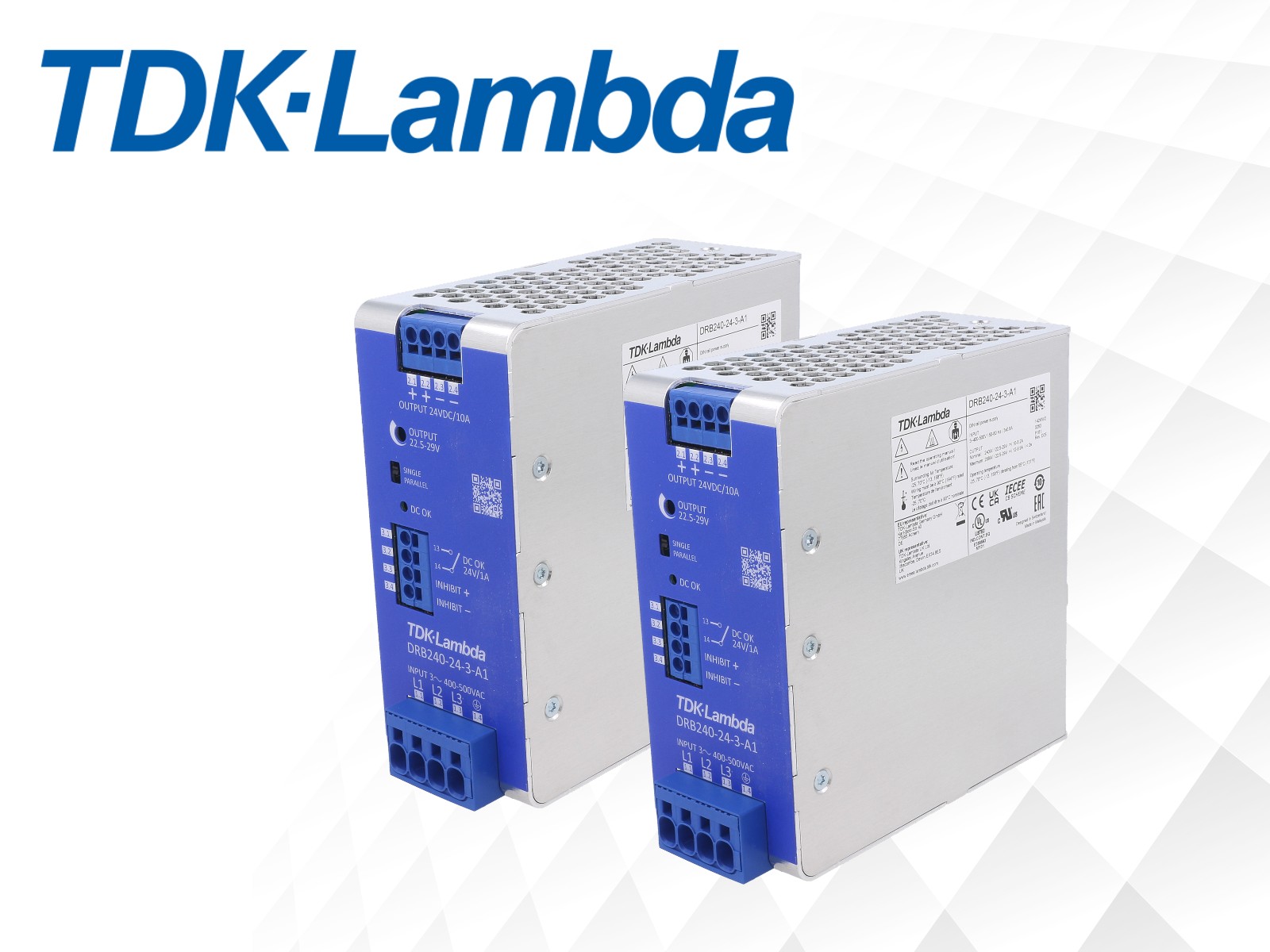 Three-phase DIN rail-mounted power supplies from TDK-Lambda