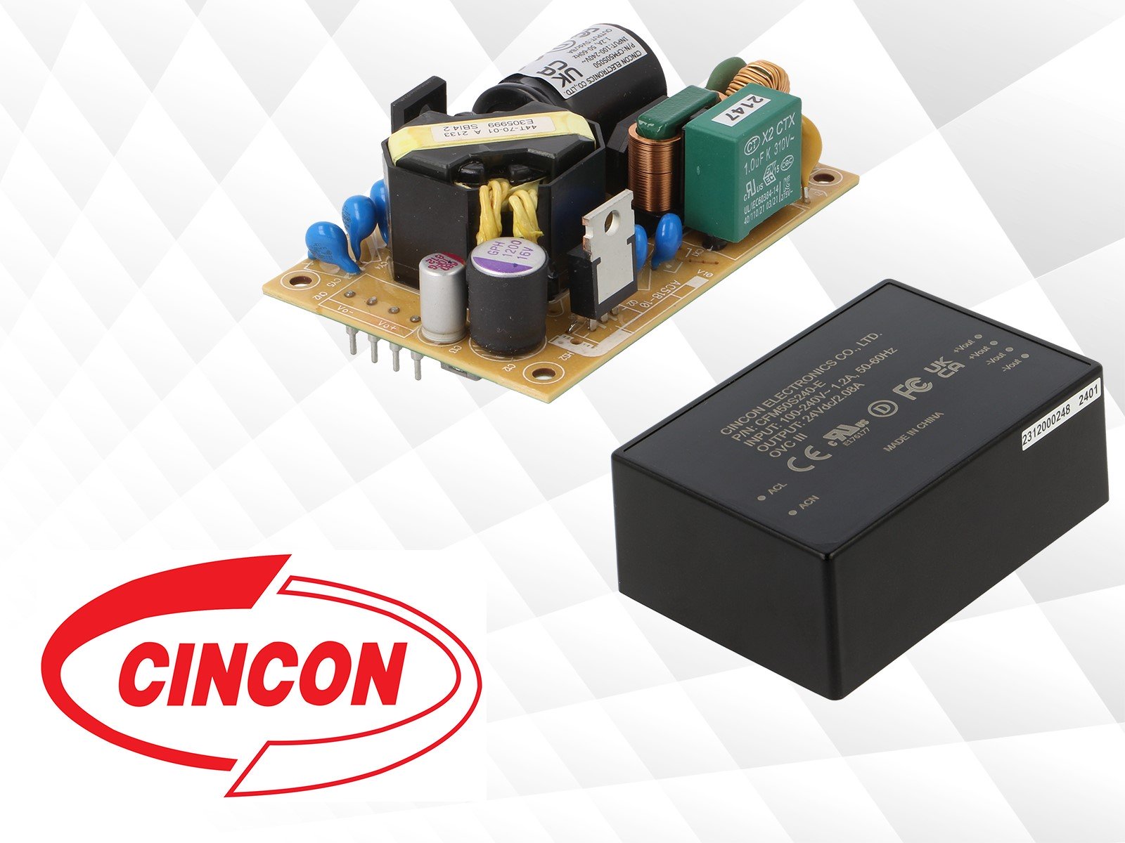 Cincon CFM50S and CFM70S series AC/DC converters