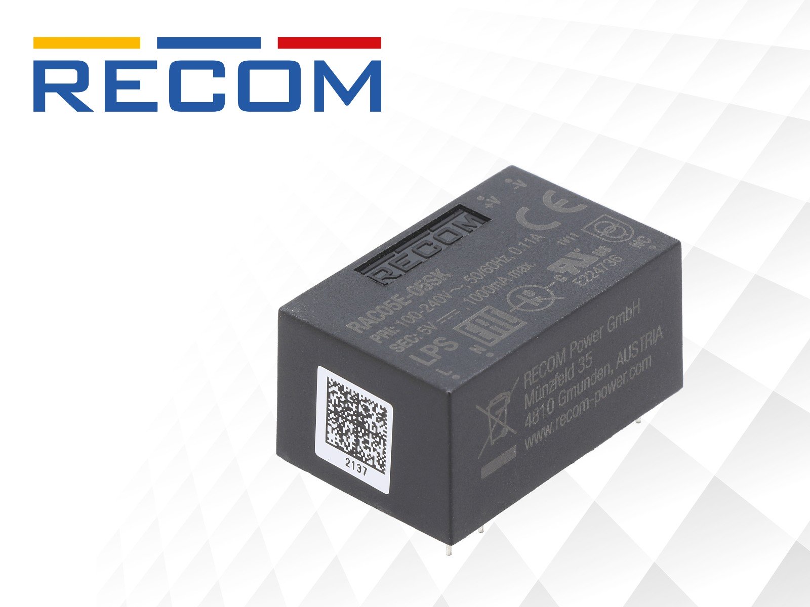 Compact 5W AC/DC converters for industrial applications